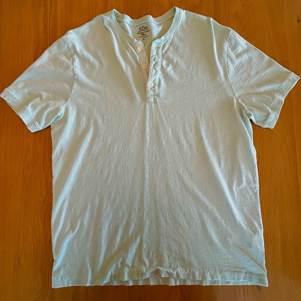 J. Crew Mint Green Short Sleeve Henley - Picture 5 of 11